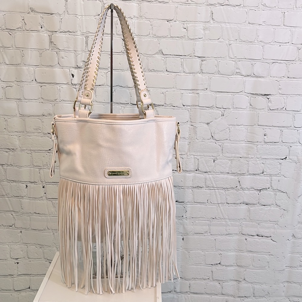 Steve Madden White Fringe Shoulder Bag NWOT